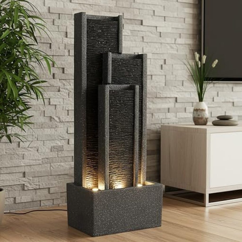 Test : fontaine cascade BK903 avec éclairage pour jardin et intérieur