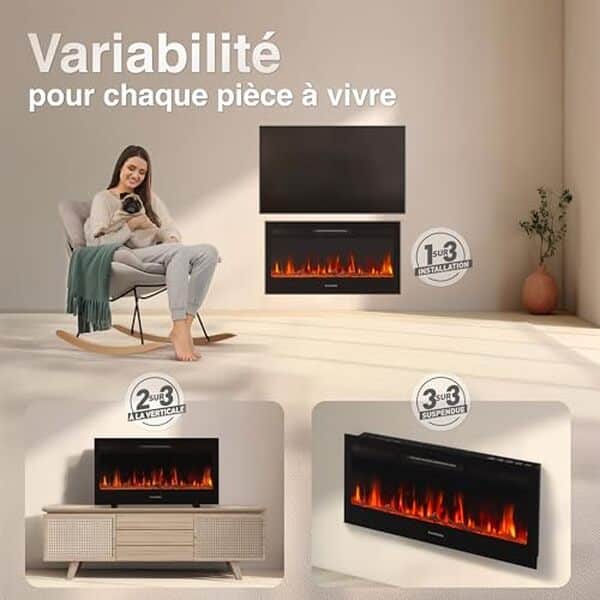 Découvrez notre test complet de la cheminée électrique Kaminio Marlon 3-en-1 : un design moderne combiné à des effets de flamme 3D ultra réalistes pour une ambiance chaleureuse et conviviale