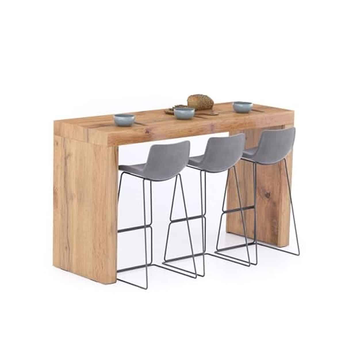 Test de la table haute Evolution 180x60 de Mobili Fiver : design rustique et convivialité