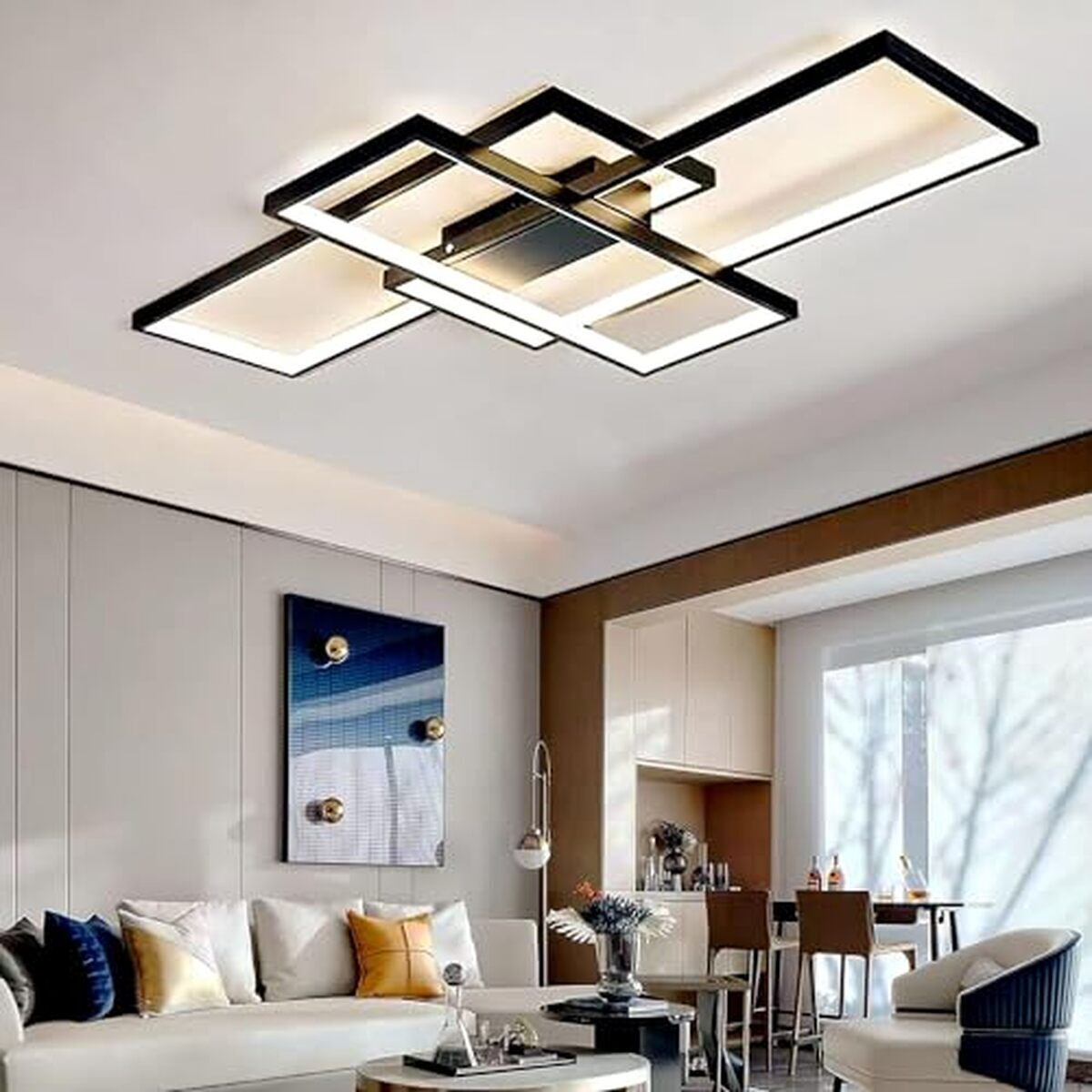 Test : plafonnier LED ASJK moderne 105 W avec télécommande