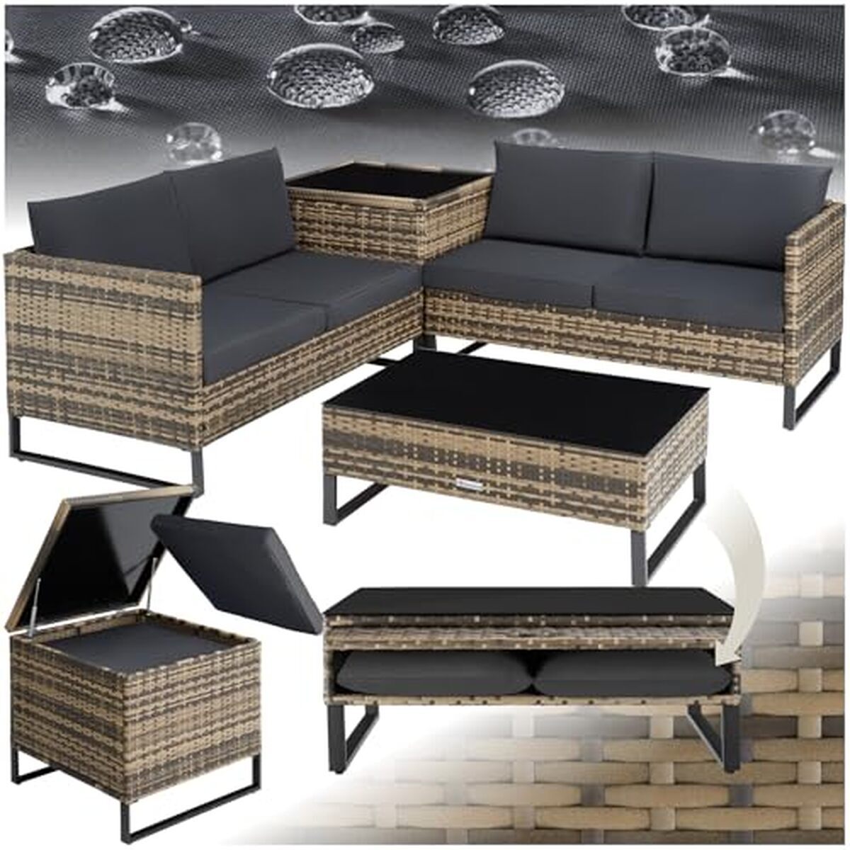 Test : salon de jardin modulable tectake pour 4 personnes