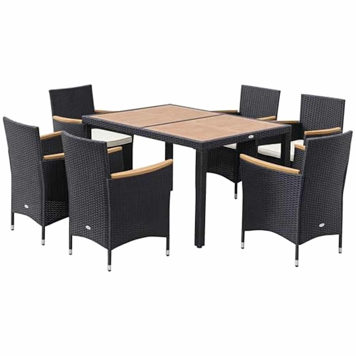 Test de l'ensemble salon de jardin Outsunny : 6 places et table en bois d'acacia