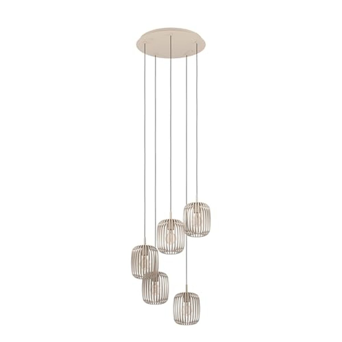 Test du luminaire Eglo Romazzina : plafonnier à 5 lampes couleur sable