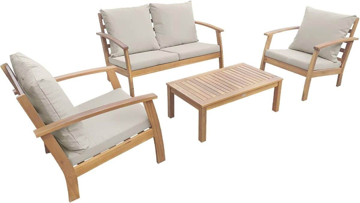 Test du salon de jardin Ushuaïa en bois par Alice's Garden