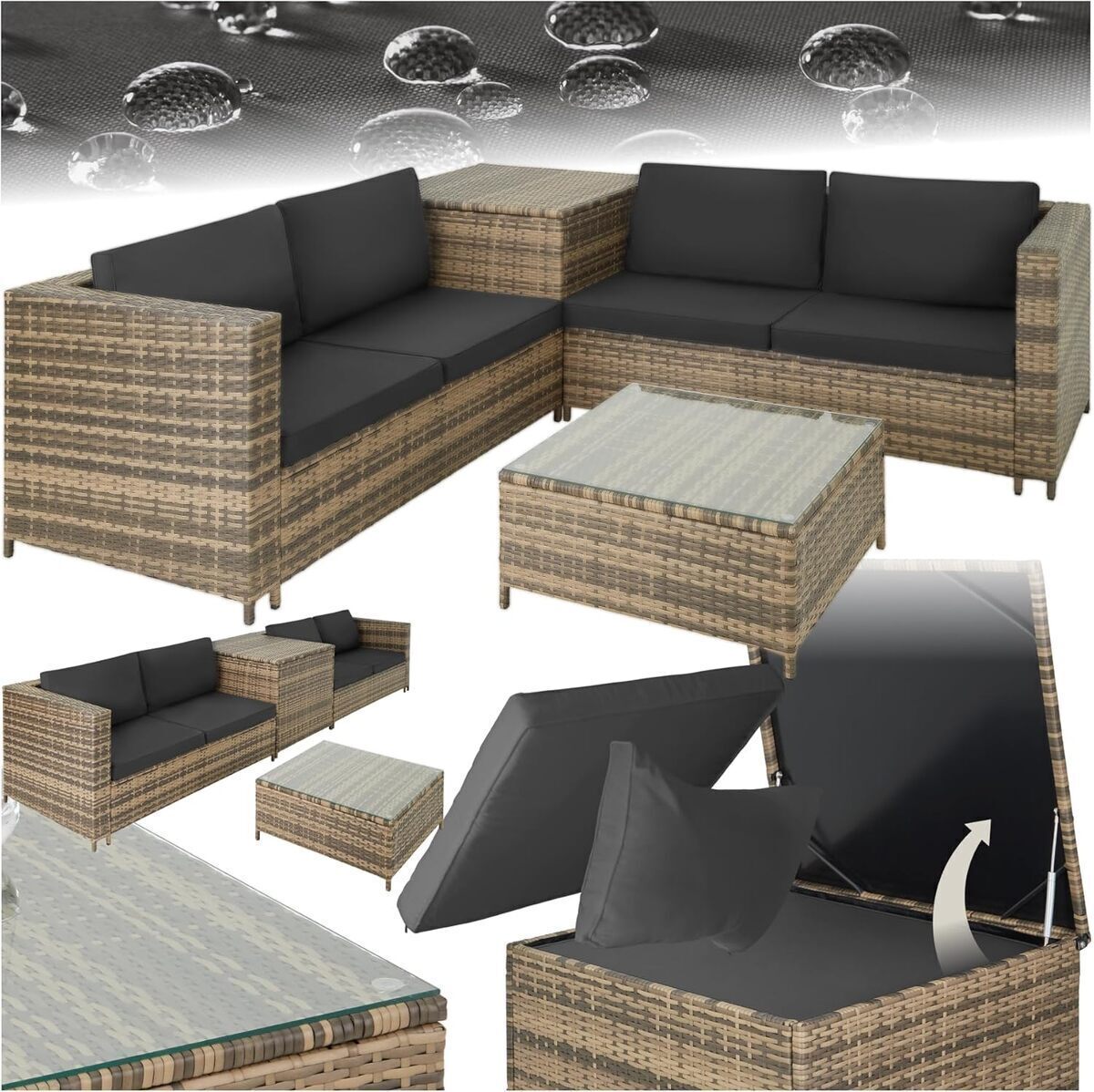 Test : tecTake salon de jardin en poly rotin pour 4 personnes