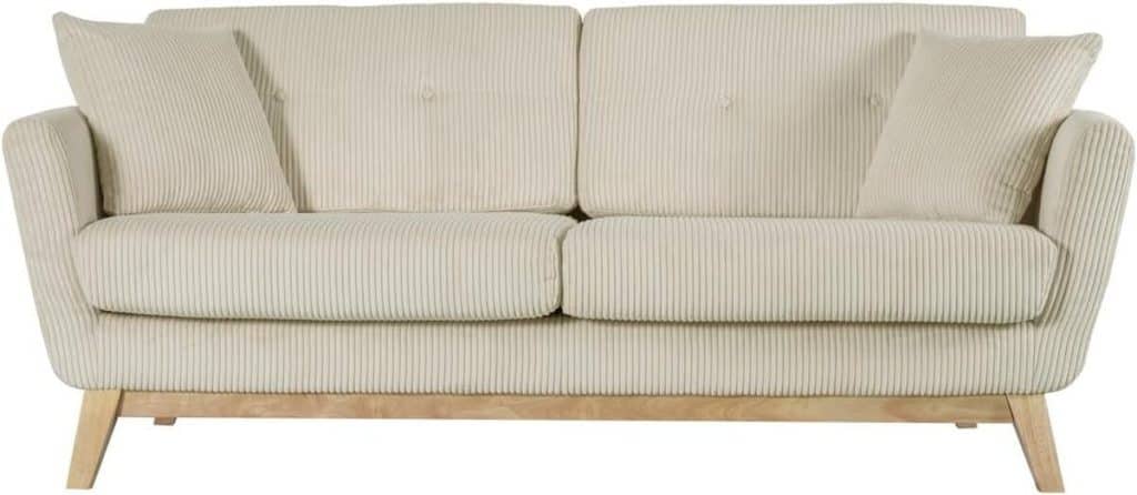 Avis Sur Le Canapé Scandinave Höga En Velours Côtelé Beige De Concept Usine