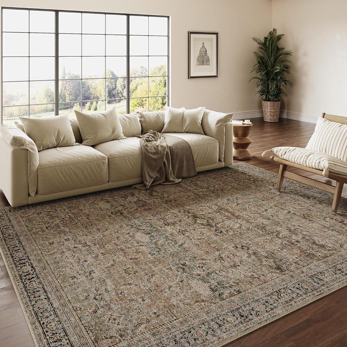 Avis sur le tapis Hugéar marron vintage poil ras 300x400 cm