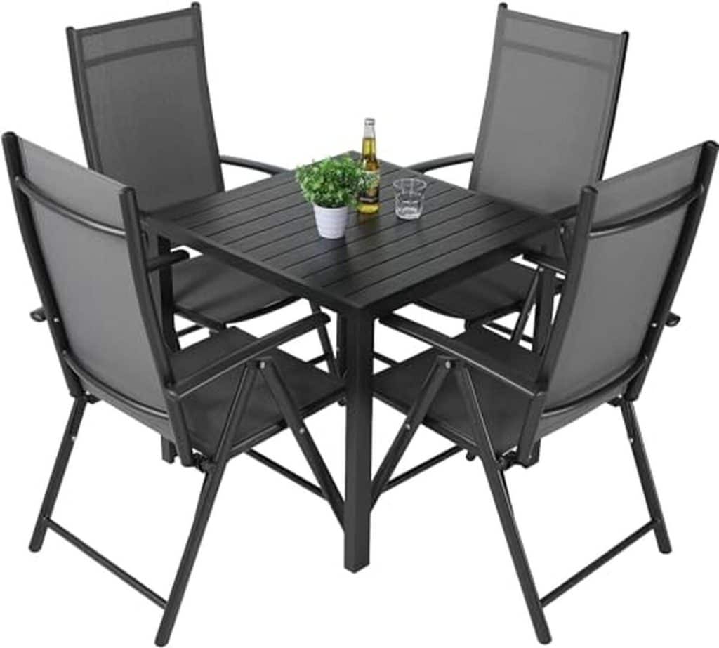Test : ensemble table et chaises de jardin aluminium 5 pièces