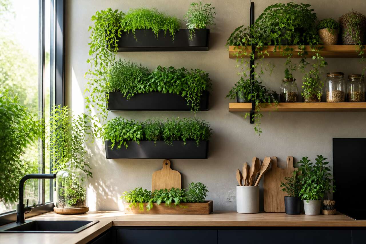 Intégrer le végétal sur les murs: herbes aromatiques et jardins verticaux Intégrer le végétal sur les murs: herbes aromatiques et jardins verticaux
