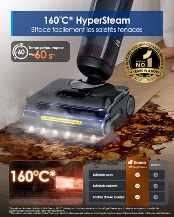 Découvrez notre avis détaillé sur le Tineco Floor One S7, l'aspirateur balai à vapeur sans fil performant. Caractéristiques, avantages et verdict pour bien choisir votre aspirateur.