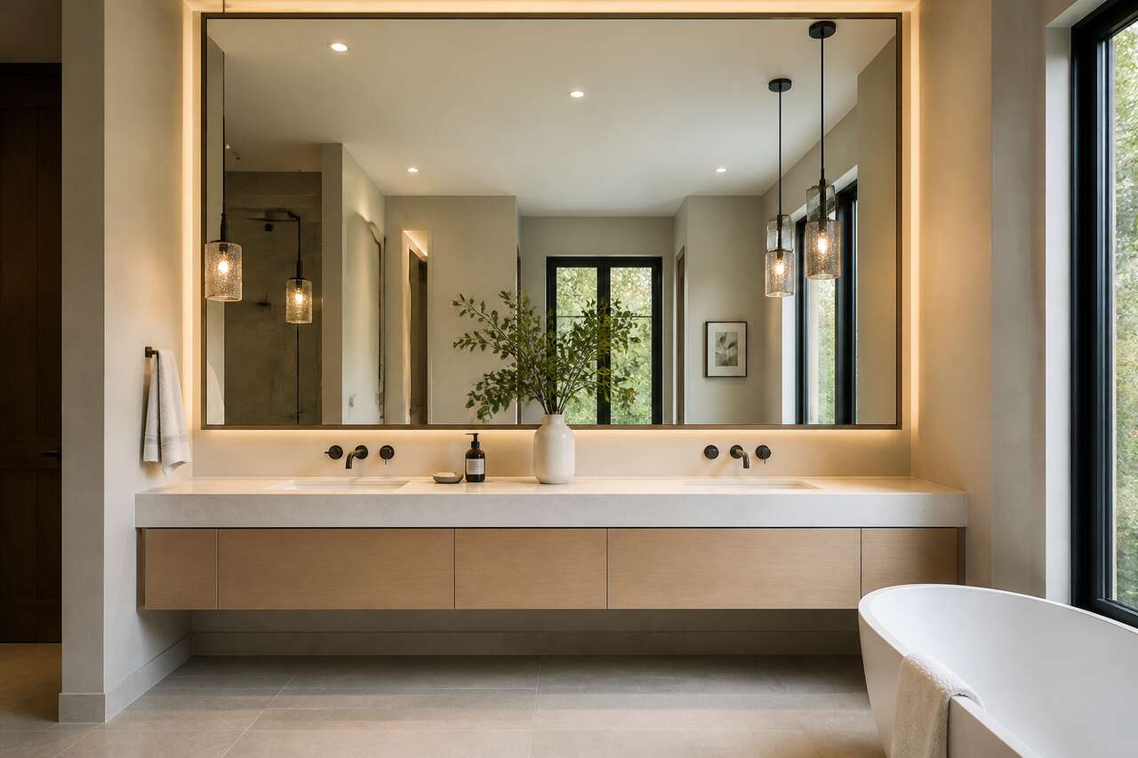 Miser sur un miroir qui agrandit et structure le d&eacute;cor