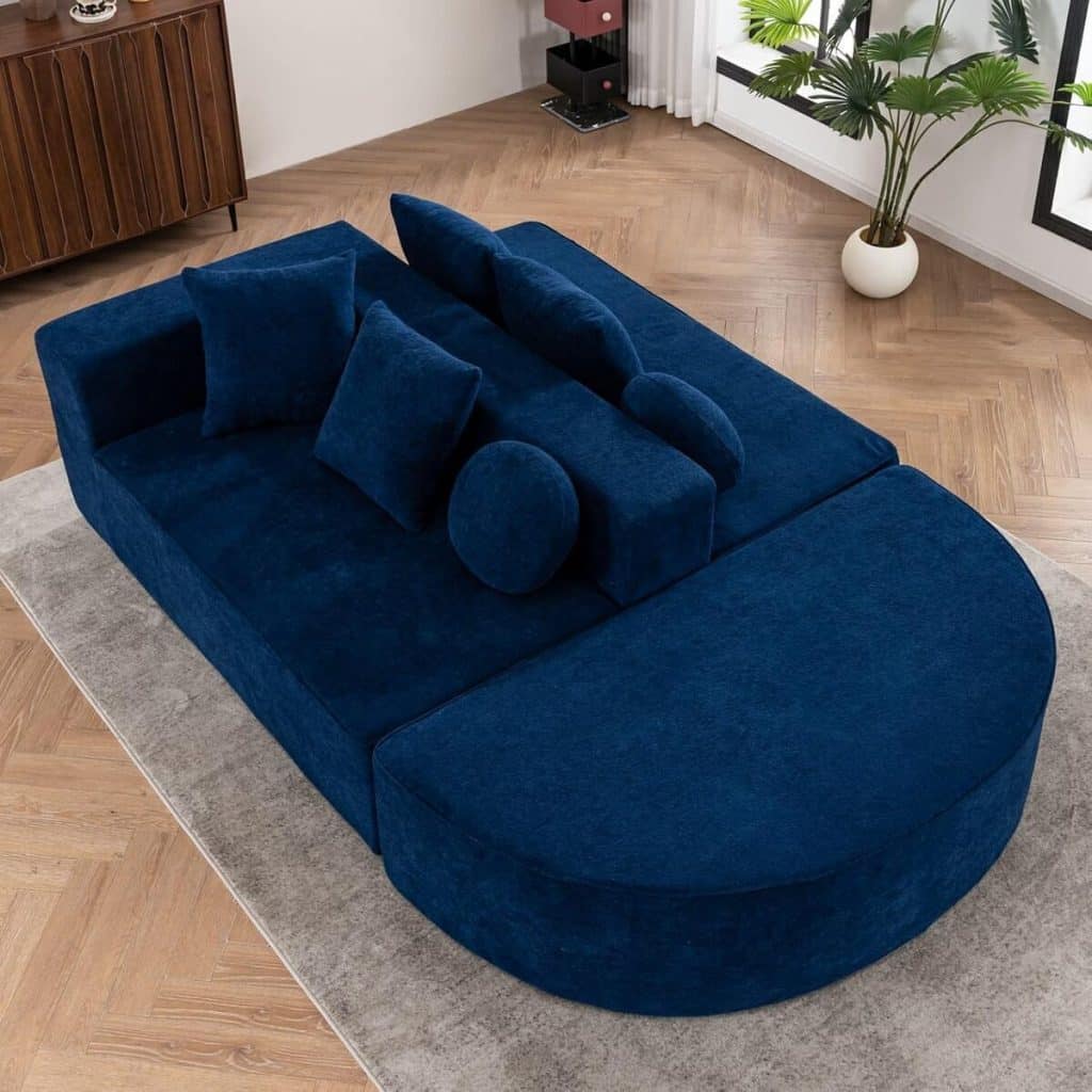 Test du canapé lit KOMHTOM : modularité et confort en bleu