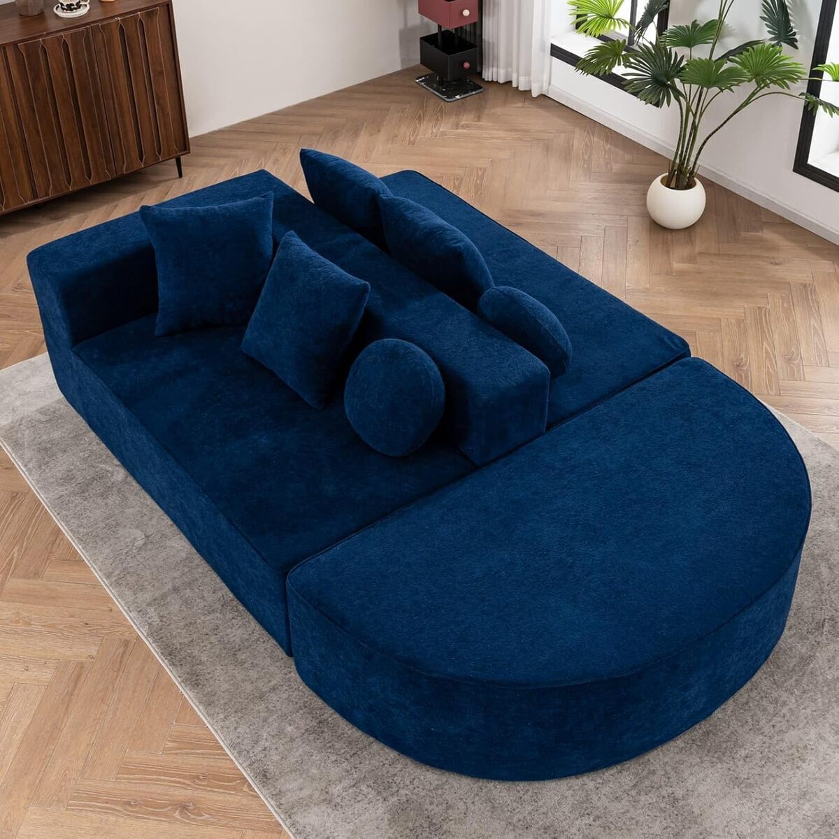 Test du canapé lit KOMHTOM : modularité et confort en bleu