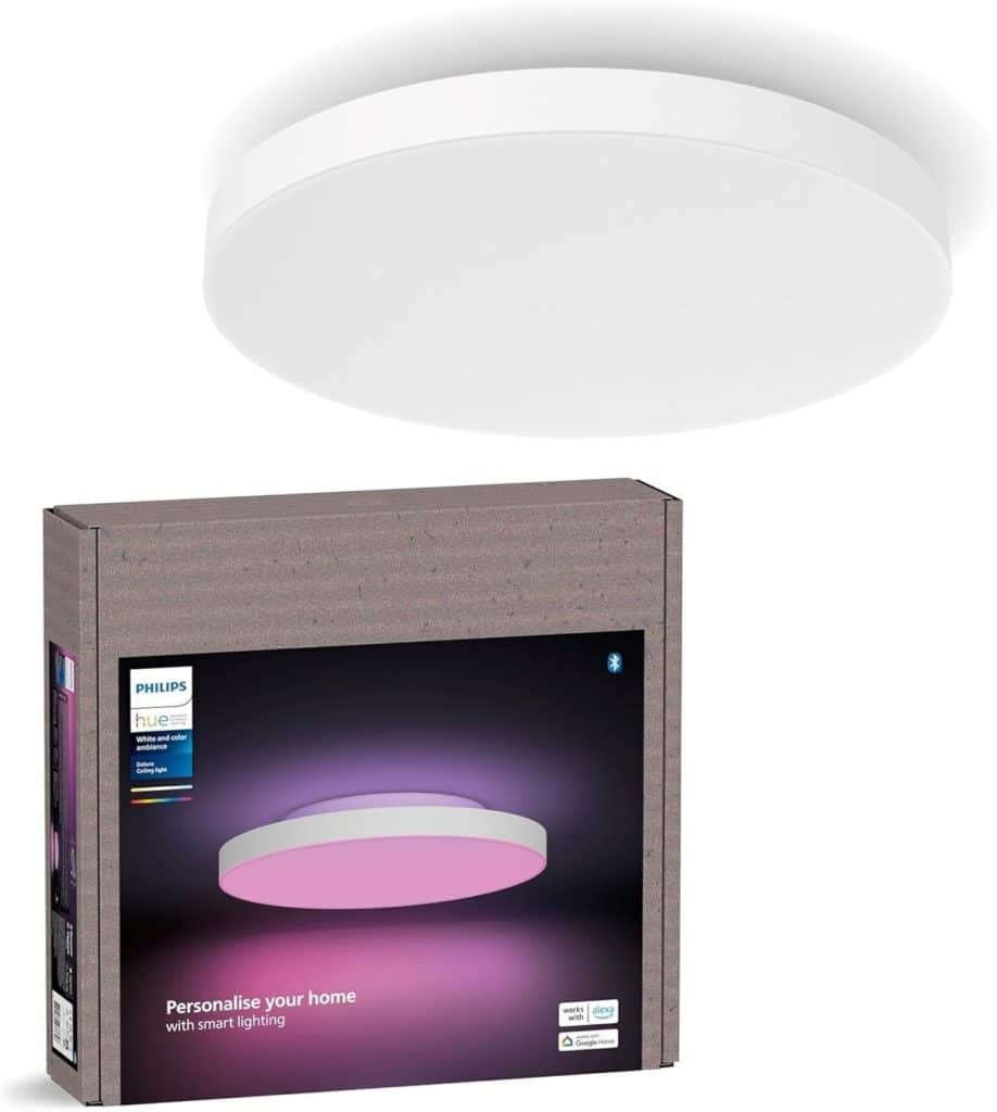 Test du plafonnier connecté Philips Hue Datura : lumière et contrôle vocal innovants