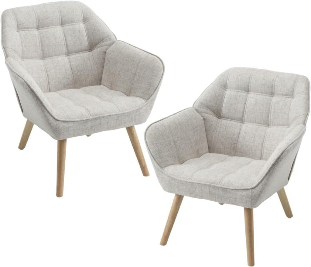 Test : ensemble de 2 fauteuils scandinaves Chairus en lin beige