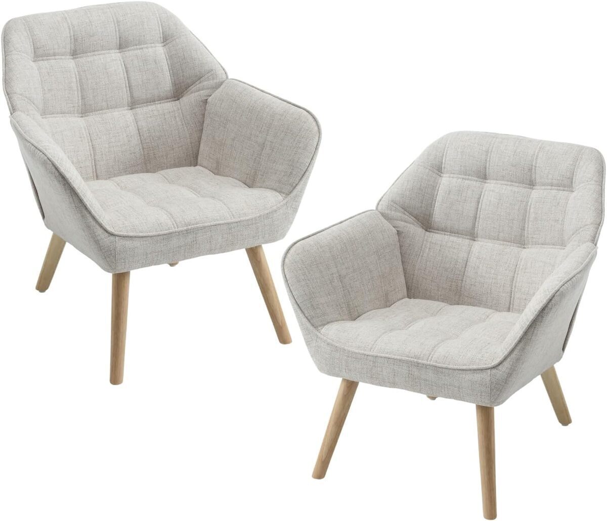 Test : ensemble de 2 fauteuils scandinaves Chairus en lin beige