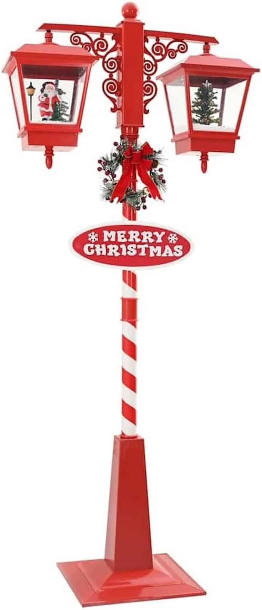 Avis VidaXL lampe de rue de Noël rouge 2 lanternes LED